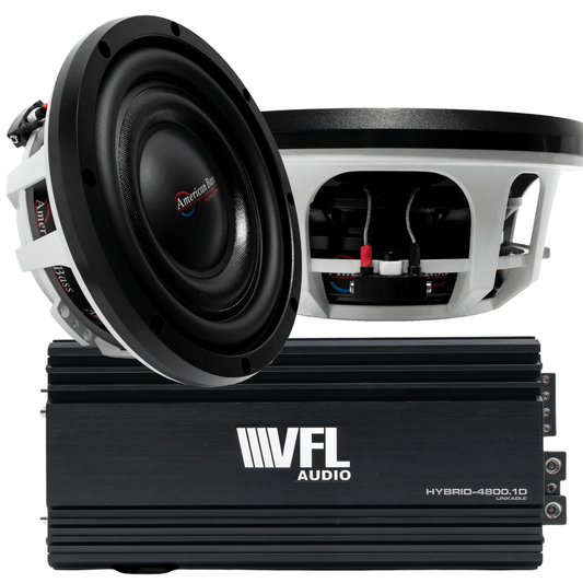 Power Pack: 2 Titanium 8 Slim Subwoofers + VFL Hybrid 4800.1 Amplifier - American Bass Audio