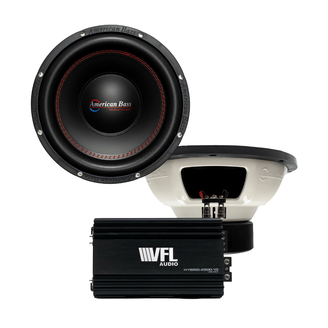 Power Pack: 2 XO 1244 Subwoofers + VFL Hybrid 2800.1 Amplifier - American Bass Audio