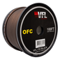The VFL 8 Gauge OFC Wire 100ft Roll features copper wiring visible through a clear cover and branded labeling—ideal for car audio power wire installs.