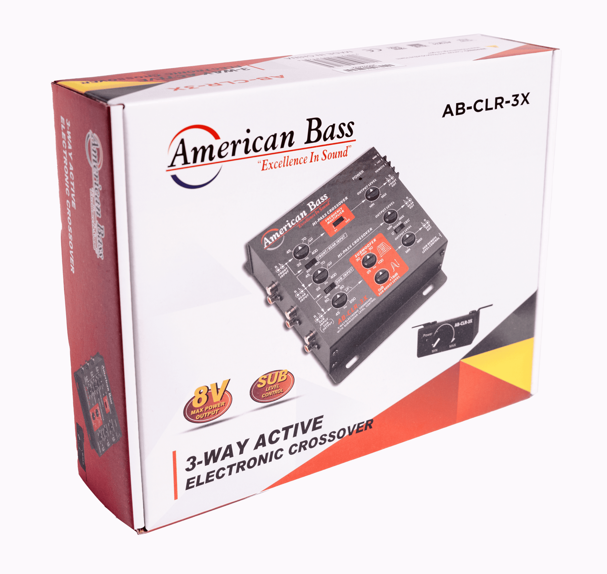 AB - CLR - 3X 3 - Way Active Electronic Crossover with Subwoofer Level Control - American Bass Audio