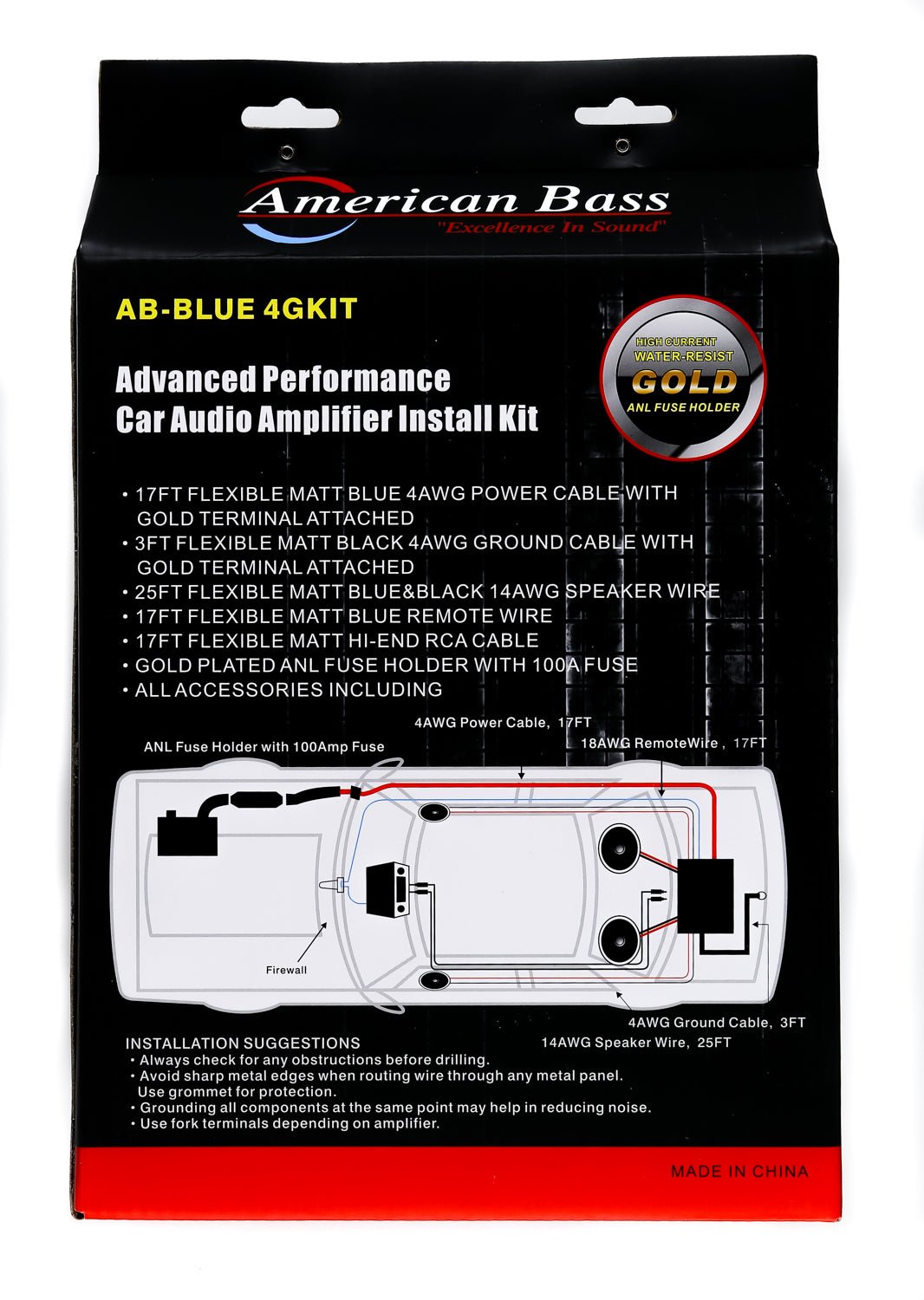 American Bass 4 Gauge Amplifier Kit - American Bass Audio