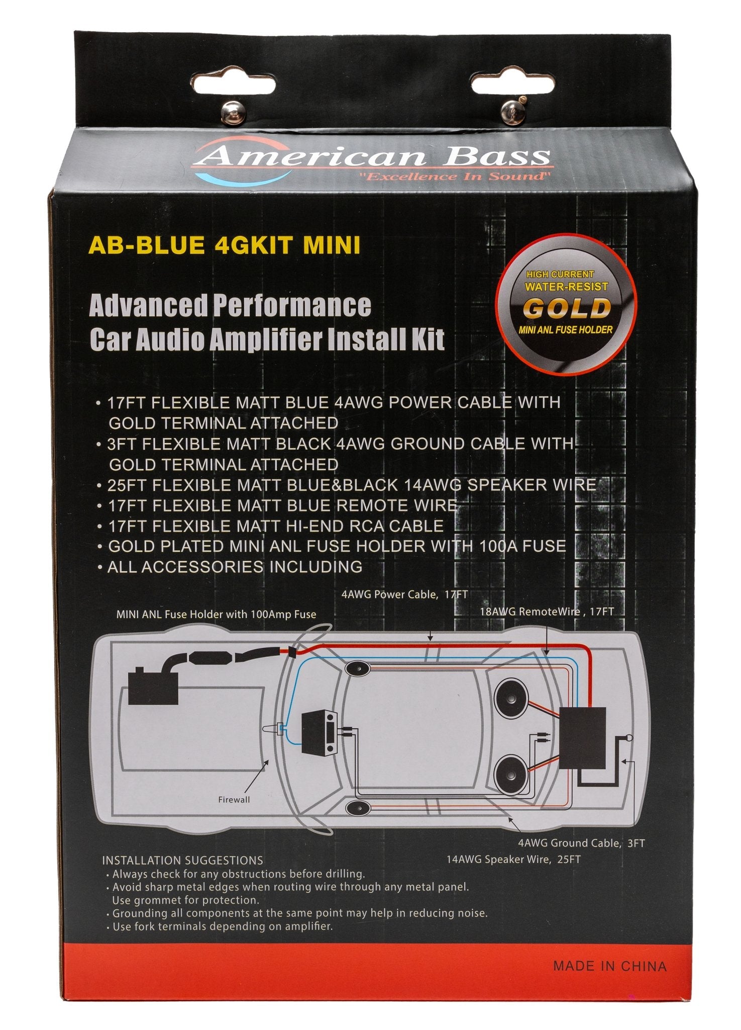 American Bass 4 Gauge Amplifier Kit - American Bass Audio