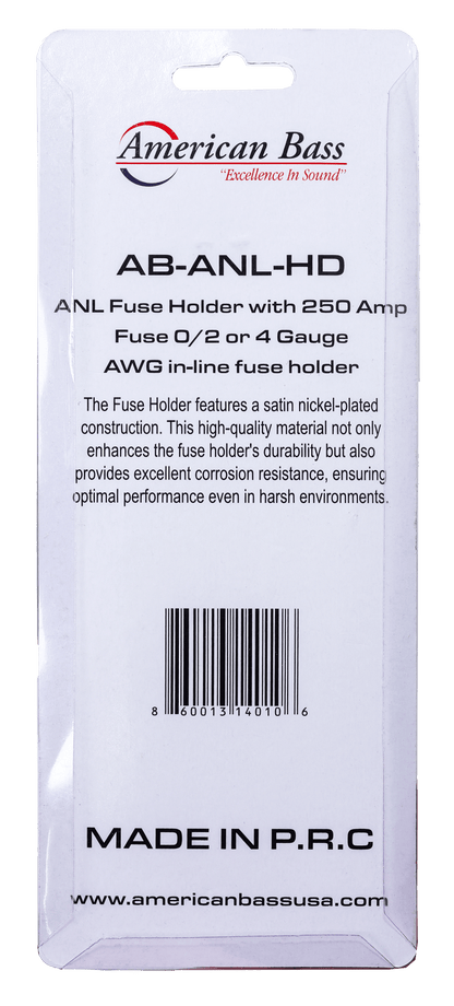 ANL Fuse Holder with 250 Amp Fuse (0/2 or 4 Gauge) - American Bass Audio