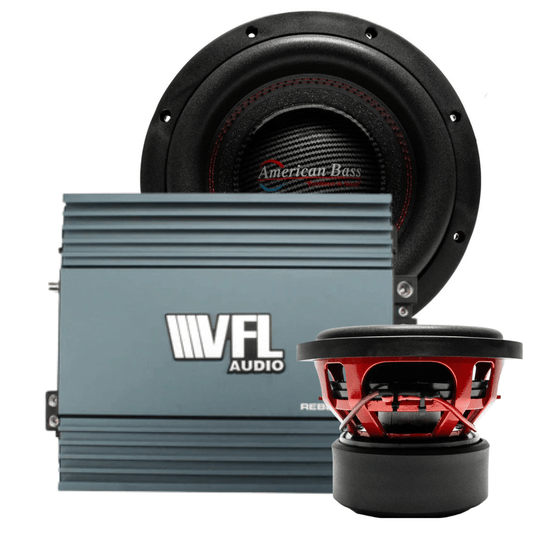 Big Bass Bundle — 2x HAWK 10" Subwoofer + VFL Rebel REBEL-5000.1 Amplifier - American Bass Audio