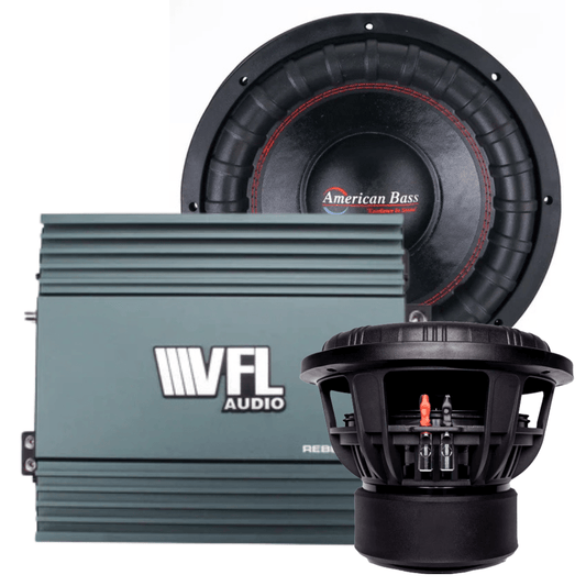 Big Bass Bundle — 2x XFL 12" Subwoofer + VFL REBEL-5000.1 Amplifier - American Bass Audio