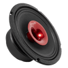 A close-up of the Falcon Series 8" Midrange Speaker (300 Watts) by American Bass Audio, designed for pro car audio, shows its textured rim and shiny red center cone against a plain white background.