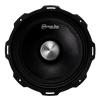 Close-up of the American Bass Godfather 8″ Midrange Speaker (400 Watts) with a metallic center and rugged edge featuring multiple mounting holes, designed for car audio, shown against a plain white background.