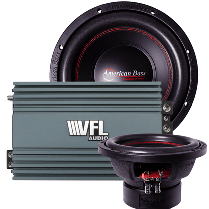 Ground Pound Bundle — 2x DX 10" Subwoofer + VFL Rebel REBEL-3000.1 Amplifier - American Bass Audio