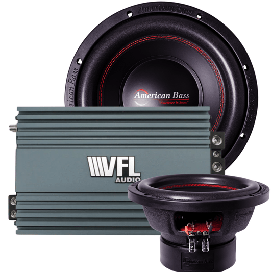 Ground Pound Bundle — 2x DX 10" Subwoofer + VFL Rebel REBEL-3000.1 Amplifier - American Bass Audio