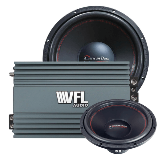 Ground Pound Bundle — 2x XO 15" Subwoofer + VFL Rebel REBEL-3000.1 Amplifier - American Bass Audio