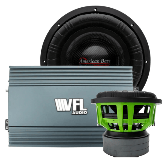 Monster Bass Bundle — 2x Godzilla 12" Subwoofer + VFL Rebel REBEL-8000.1 Amplifier - American Bass Audio