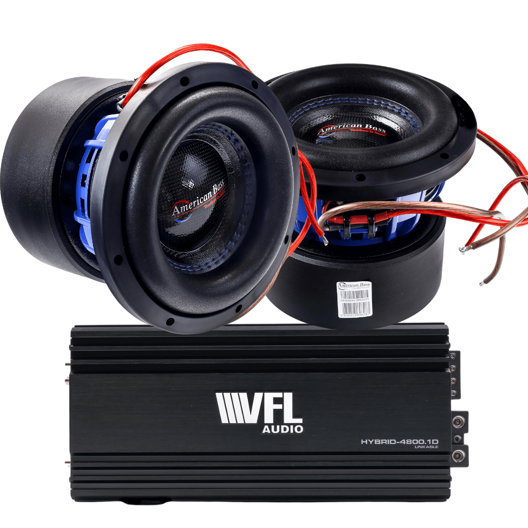 Power Pack: 2 HD 8 Subwoofers + VFL Hybrid 4800.1 Amplifier - American Bass Audio