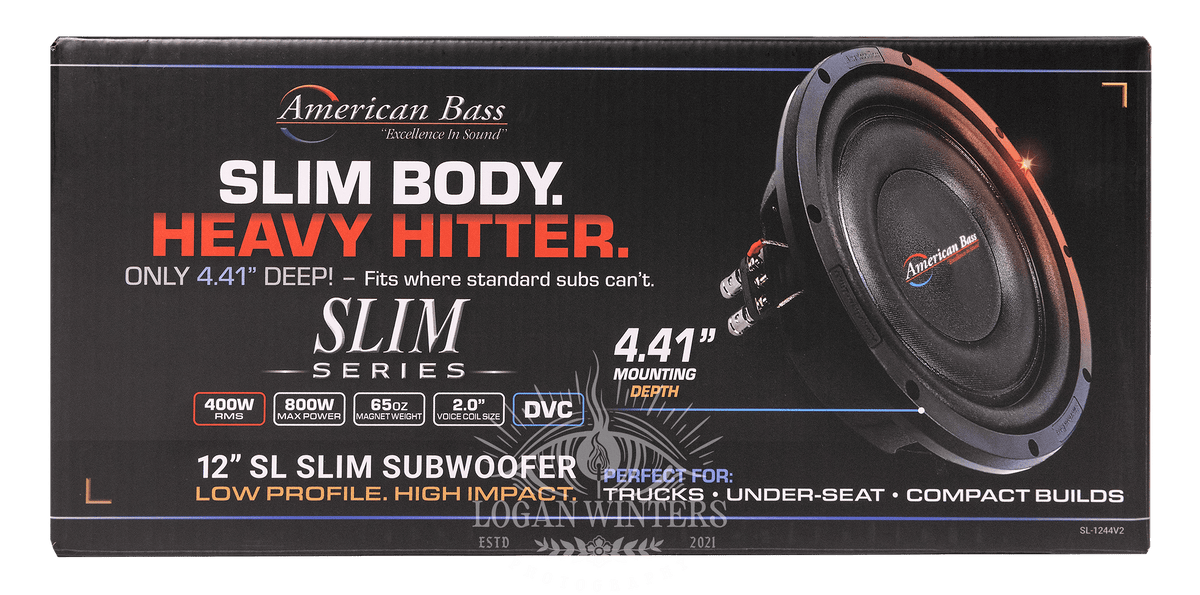 SL 12″ Car Subwoofer | 300 Watts RMS | Single Voice Coil 4 Ohm (Shallow Mount) - American Bass Audio