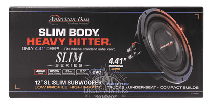SL 12″ Car Subwoofer | 300 Watts RMS | Single Voice Coil 4 Ohm (Shallow Mount) - American Bass Audio