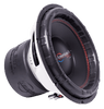 An American Bass TITAN 12″ Car Subwoofer (Dual Voice Coil, 4 Ohm) with a rugged black and white design, visible wiring terminals, red stitching on the cone, and an 800-watt RMS power rating, displayed against a plain light background.